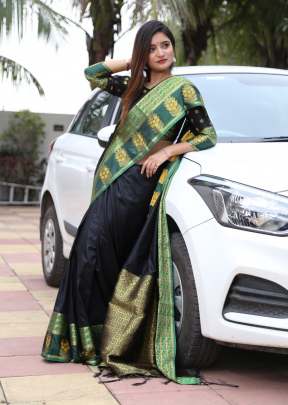 Bhavani Heavy Silk Saree With Richness of Weaving In Black Color  Fancy Saree