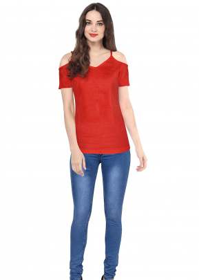 Classic Design Crop Sleeves In Red western wear