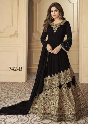 Designer Black Color Faux Georgette Codding Embroidery work Suit designer suits