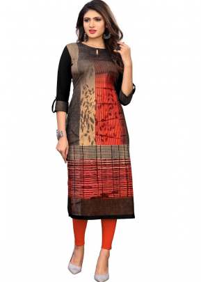 Designer Fancy Soft American crepe Kurtis In Red And Black kurtis