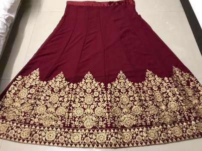 Designer Maroon Color Faux Georgette Codding Embroidery work Suit designer suits