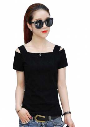 Exclusive Design Black Top With Off solder Sleeves western wear