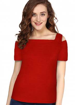 Exclusive Design Red Top With Off solder Sleeves western wear