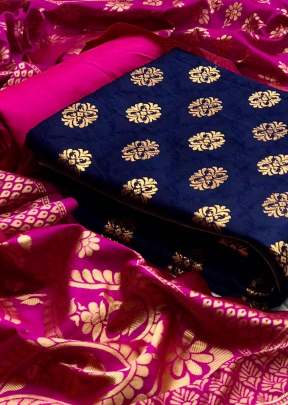 Exclusive Designer Banarasi Silk Dress Material In Blue salwar suits