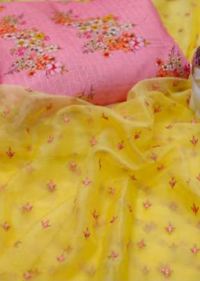 Exclusive Designer Heavy Net Embroidery Work Saree InYellow Net Saree