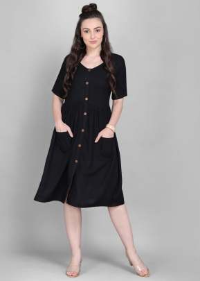 Exclusive Designer Reyon Kurti In Black kurtis