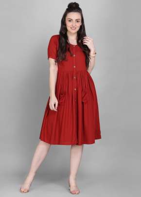 Exclusive Designer Reyon Kurti In Red kurtis