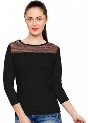 Exclusive Fancy Black Top With Round Fancy Look Neck With Full Sleeves western wear