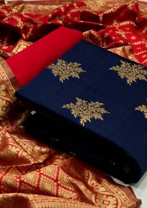 Exclusive Fancy Designer Banarasi Silk Dress Material In Royal Blue salwar suits