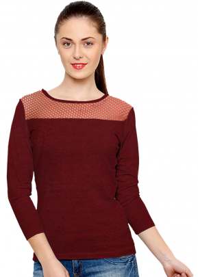 Exclusive Fancy Red Top With Round Fancy Look Neck With Full Sleeves western wear
