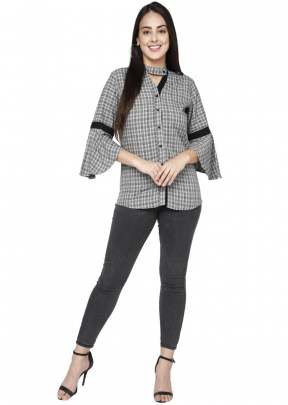 Exclusive Fancy Yarn Dayed Reyon Long Shirt In Grey Shirts