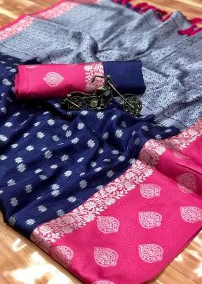 Exclusive Party Wear Weaving Kora Muslin Silk With Reach Pallu Saree In Navy Blue partywear sarees