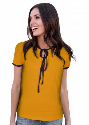 Fancy Designer Navy Yellow Top With Off Solder Sleeves. western wear