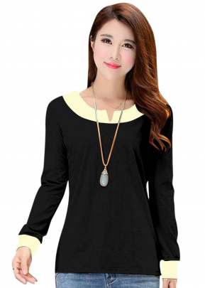 Fancy Look Black Top With Full Sleeves