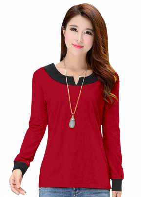 Fancy Look Red Top With Full Sleeves western wear