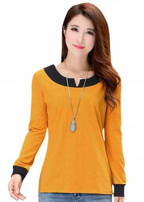 Fancy Look Yellow Top With Full Sleeves