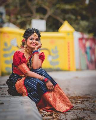 Fascinating Navy Blue Kanchipuram Silk Saree Kanchipuram Silk Saree