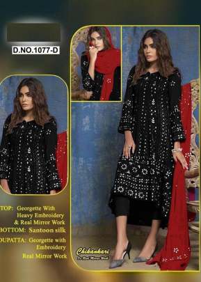 Georgette Chikankari Pakistani Vol 5 Rich Look Dress Material In Black Color  salwar suits