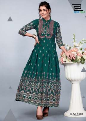 Gulzaar Vol 1 Trending Anarkali style Kurti in Dark Green color  Anarkali Kurtis