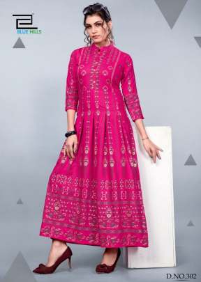 Gulzaar Vol 1 Trending Anarkali style Kurti in Pink Color  kurtis