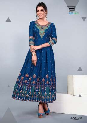 Gulzaar Vol 1 Trending Anarkali style Kurti in Navy Blue Color  Anarkali Kurtis