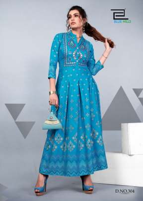 Gulzaar Vol 1 Trending Anarkali style Kurti in Cool Sky Blue Color  Anarkali Kurtis