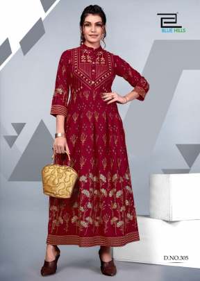 Gulzaar Vol 1 Trending Anarkali style Kurti in Imperial Red Color  Anarkali Kurtis