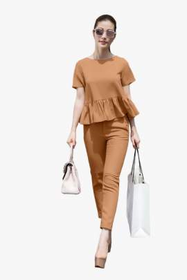 Hexa-Gon Imported Coffee Color Top Pent  Pant