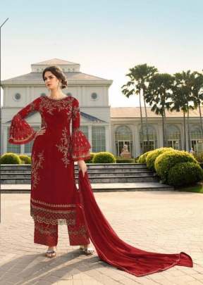 New Beautifully Design Pakistani suit With Embroidery Work In Red Pakistani Suits