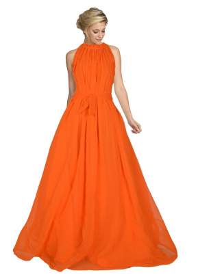 New  Exclusive Designer Gown In Orange Gown