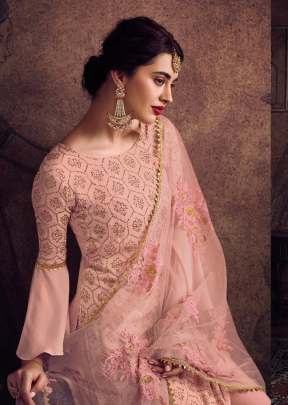 Peach Color Designer Suit In Pakistani Style Wedding Dress