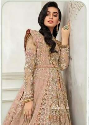 Peach Color Sequence Embroidery Work Pakistani Suit  designer suits