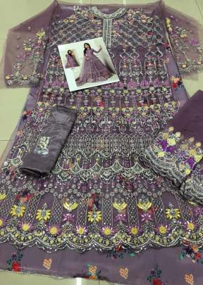 Purple Color Sequence Embroidery Work Pakistani Suit  designer suits