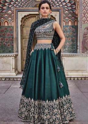 Rama Color Tapeta  Silk With Embroidery Work Lehenga designer lehenga