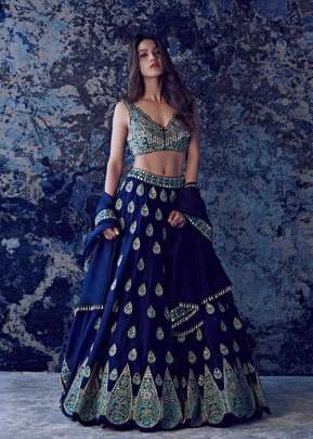 Royal Blue Lehnga For Marriage Festival designer lehenga