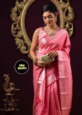 Soft Litchi Silk Saree In Fabulous Pink Color PINK PATTI-2 Sarees