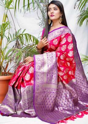 TaanishQa Vol-2 DARK PINK Kanchipuram Silk Saree