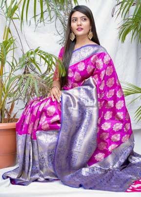 TaanishQa Vol-2 PINK WITH PURPLE partywear sarees