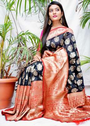 TaanishQa Vol-2 Royal Black partywear sarees