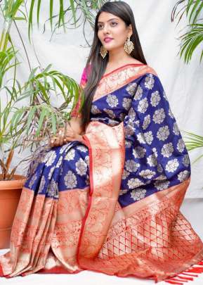 TaanishQa Vol-2 Royal blue Jacquard Saree