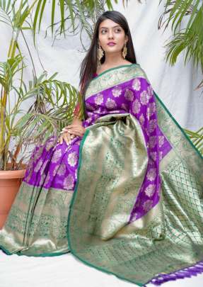 TaanishQa Vol-2 VIOLET Kanchipuram Silk Saree