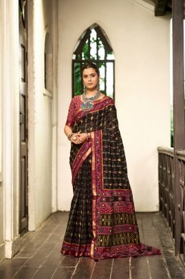 Adaa Handwork Black   Maroon Maul Maul Sarees