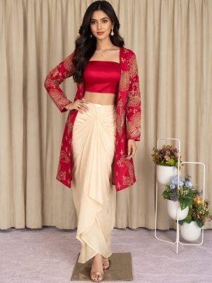 Banglori Silk  Pink Colour Blouse Skirt With Koti