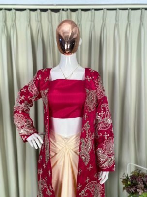 Banglori Silk  Pink Colour Blouse Skirt With Koti