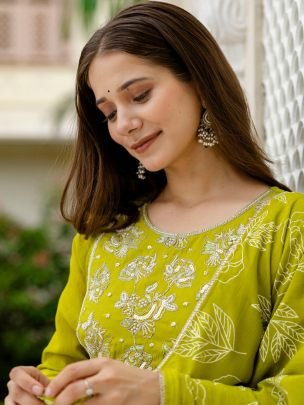 Beads Embroidered Work  Liril Colour Suit