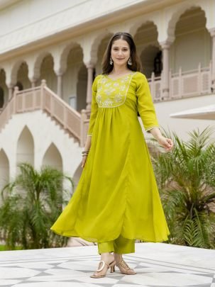 Beads Embroidered Work  Liril Colour Suit