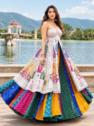 Beautiful Fully Stitched Lehenga With Digital Print For Festive Wear