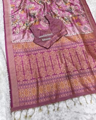 Beautiful Pink Viscose Silk Saree For Festive Wear