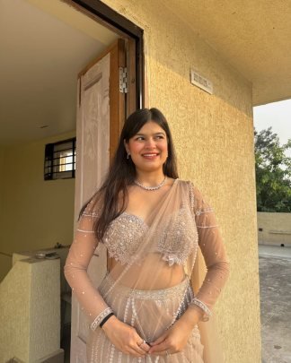 Beige Premium Butterfly Net Lehenga Choli With Heavy Embroidery