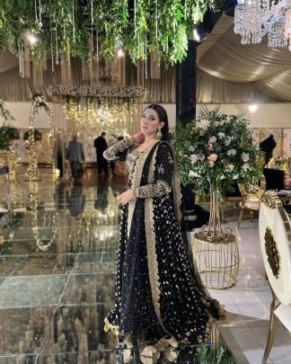 Black Nazneen Georgette Grace Ensemble Gown 